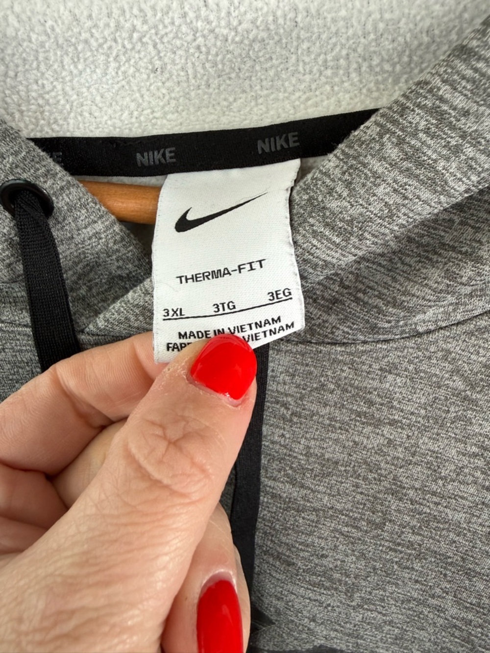 Nike Gray Crewneck Hoodie with Logo - Picture 5 of 7